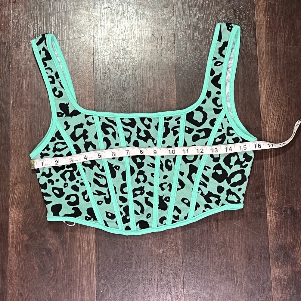 Shein Mint Cheetah Corset Top - Picture 5 of 6